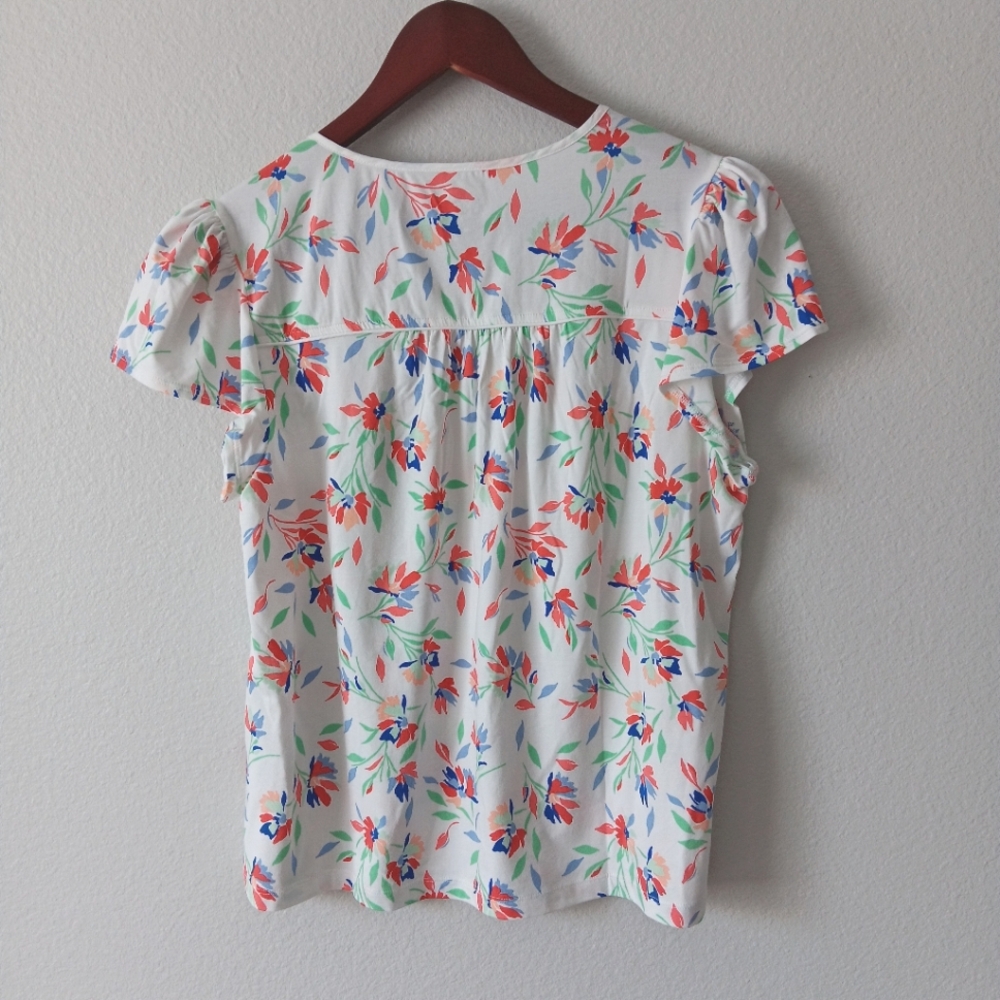 NWT Lands End flutter sleeve cotton top size S - Picture 2 of 4
